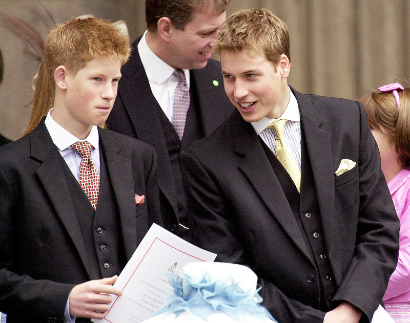 Nhìn lại những ngày xưa thân ái của anh em Hoàng tử William và Harry Hoàng tử William và Hoàng tử Harry trò chuyện trong một sự kiện của Hoàng Hoàng tử William và Hoàng tử Harry mặc vest đen lịch lãm, xuất hiện tại Lễ Tạ Ơn ở Nhà thờ St. Paul vào tháng 7/2000.gia Anh.