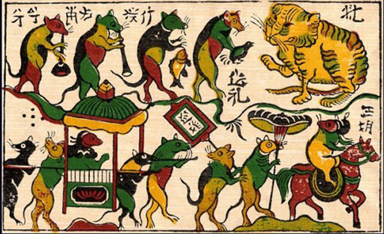 ‘Đám cưới chuột’: Chuyện xưa nói chuyện nay Tranh Đám cưới chuột cùa dòng tranh Đông Hồ