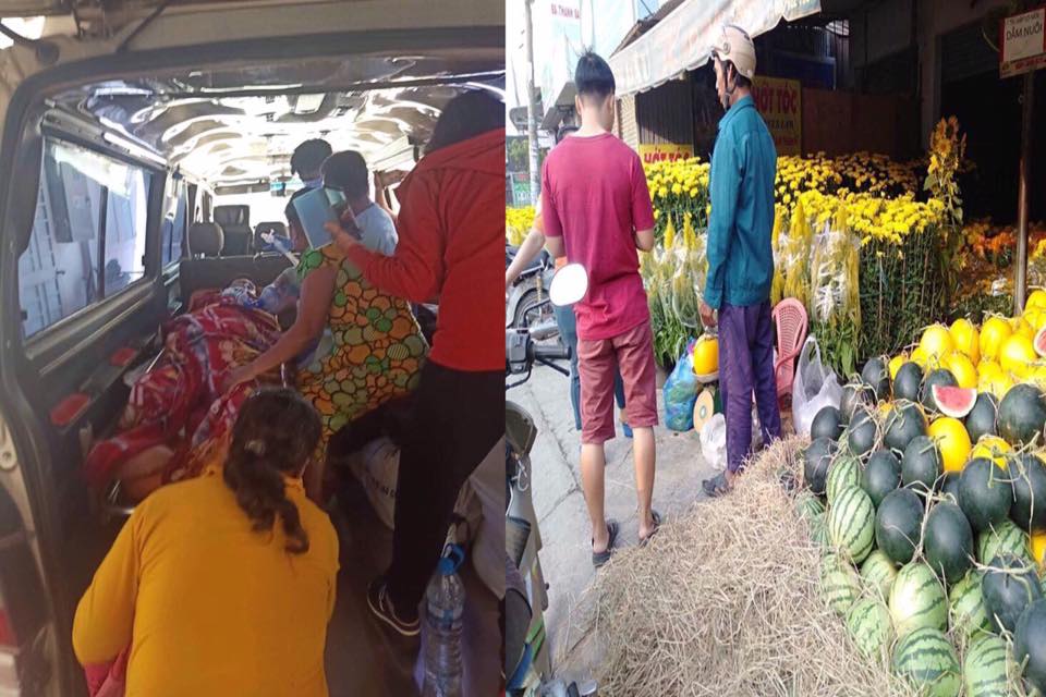 Những nốt trầm mưu sinh giáp tết Ông Hùng bị đột quỵ qua đời khi đang bán hoa tết cùng vợ con. Nhiều người biết chuyện đã đến mua hoa và dưa hấu