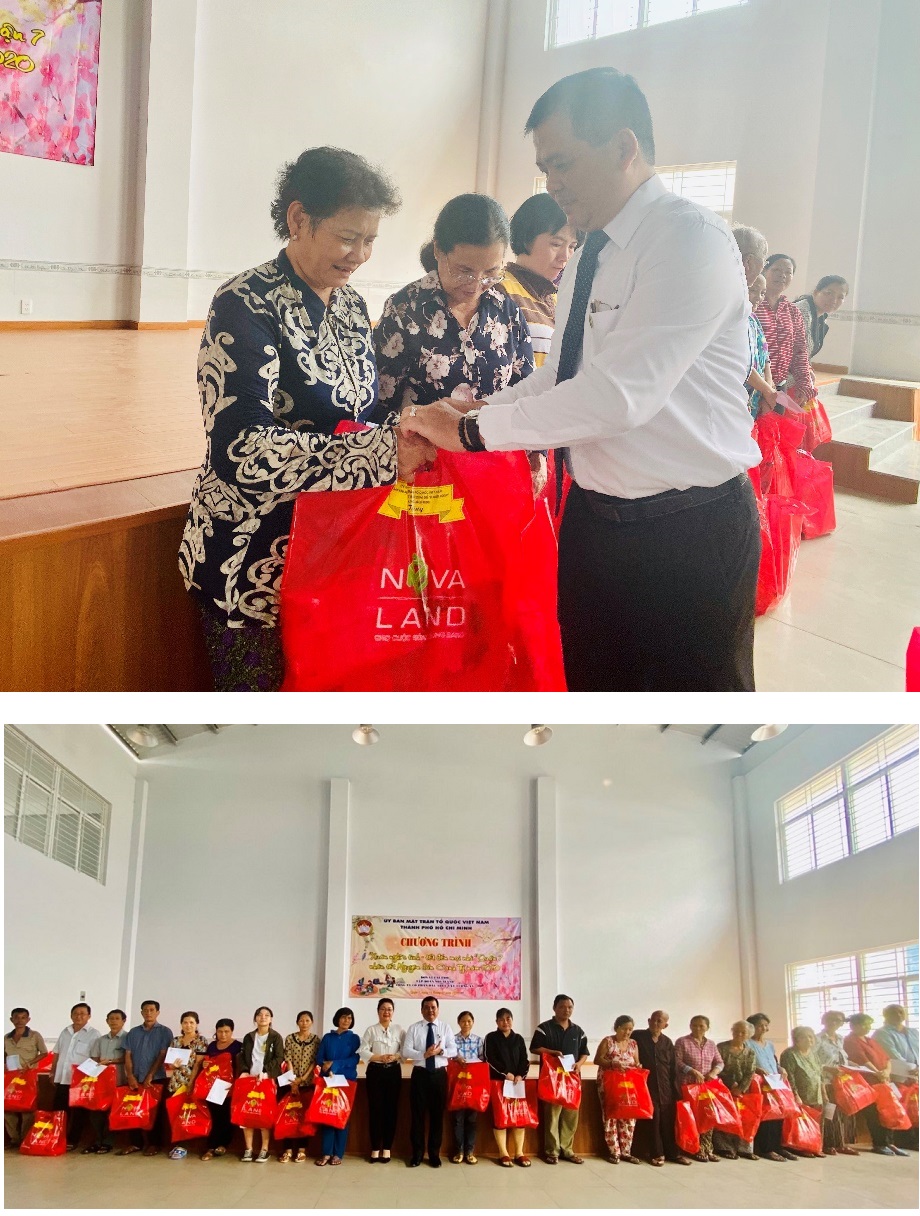 Tập đoàn Novaland: Lan tỏa yêu thương, xuân về hạnh phúc Phối hợp cùng Quỹ Vì người nghèo - Ủy ban MTTQVN TP.HCM, Tập đoàn Novaland đã trao tặng hơn 500 phần quà đến các hộ gia đình có hoàn cảnh khó khăn tại Q.7, Q.4 (TP.HCM)