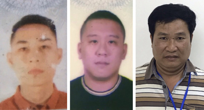 Bắt thêm 3 đối tượng liên quan đến vụ Nhật Cường Các đối tượng từ trái sang phải: Mai Tiến Dũng, Nguyễn Bảo Trung và Phạm Văn Hiệp
