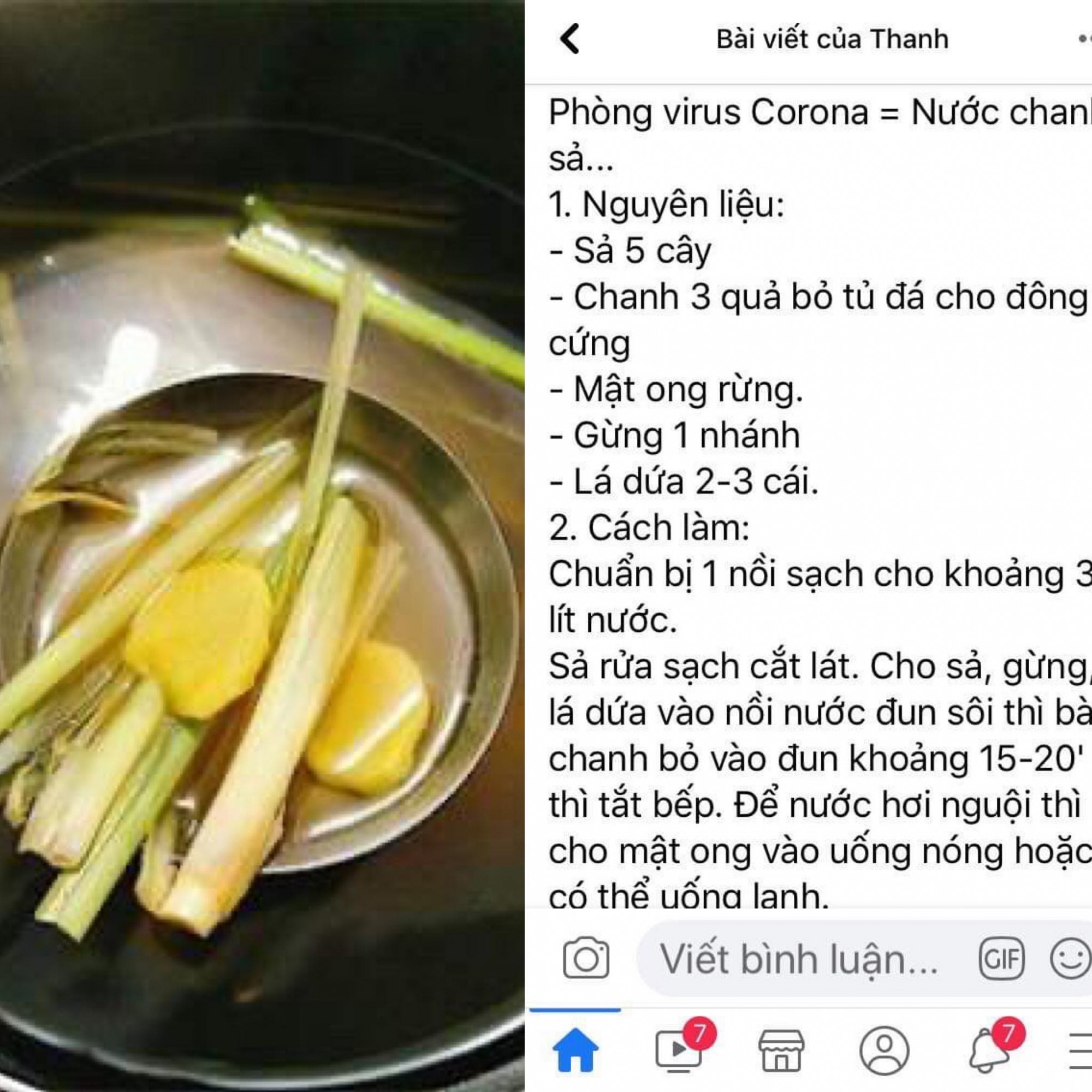 Chanh, sả, gừng, mật ong có phải là bài thuốc ngừa corona? Bài thuốc phòng ngừa virus corona đang được chi em tín nhiệm