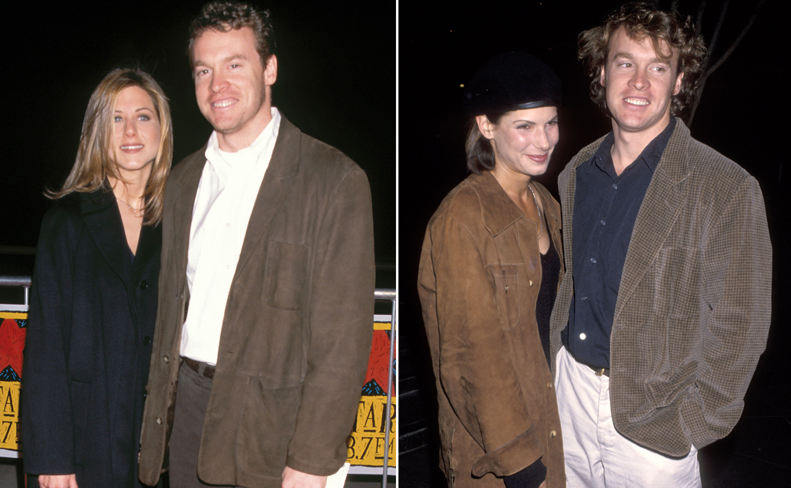 Chuyện Jennifer Aniston và Sandra Bullock cùng yêu một người Jennifer Aniston và Sandra Bullock trong thời gian hẹn hò với Tate Donovan.