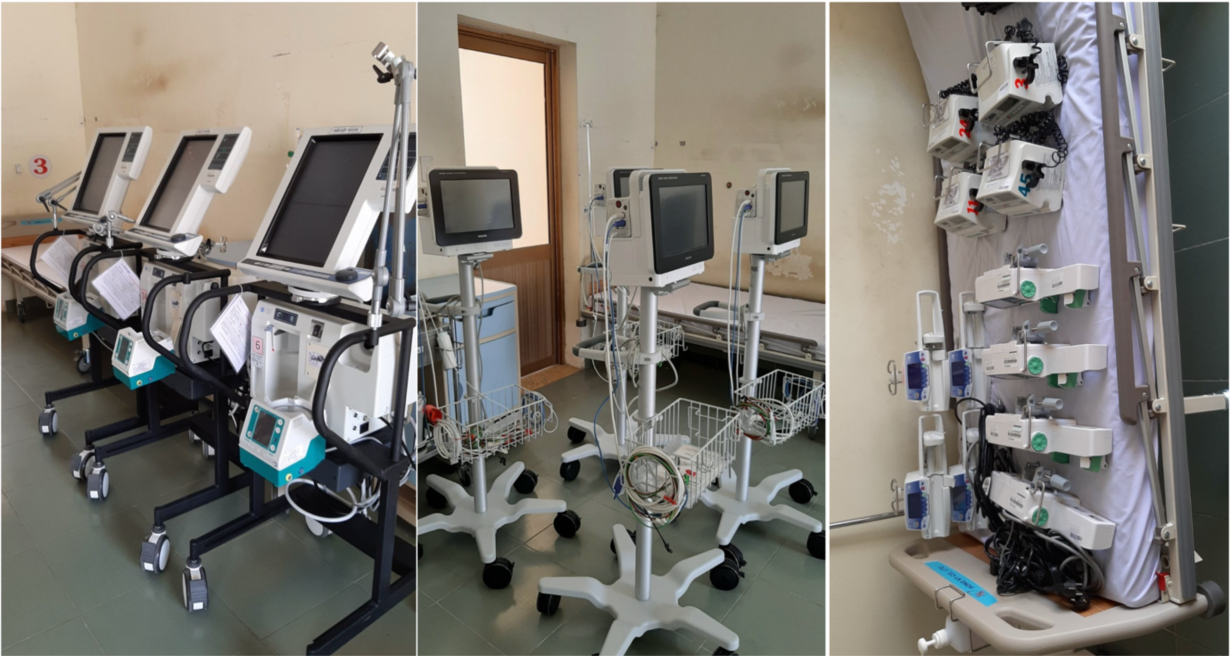 Các bệnh viện Sài Gòn nườm nượp chuyển thiết bị y tế đến bệnh viện dã chiến BV Nhi Đồng thành phố vận chuyển máy thở, monitor,… bổ sung cho BV dã chiến