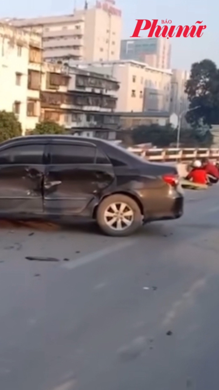 Hiện trường vụ tai nạn liên hoàn ở Hà Nội do tài xế đạp nhầm chân ga vì buồn ngủ