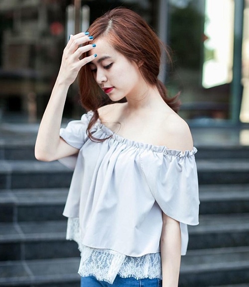 Kiểu váy áo giúp nàng khoe xương quai xanh quyến rũ Kieu vay ao giup nang khoe xuong quai xanh quyen ru