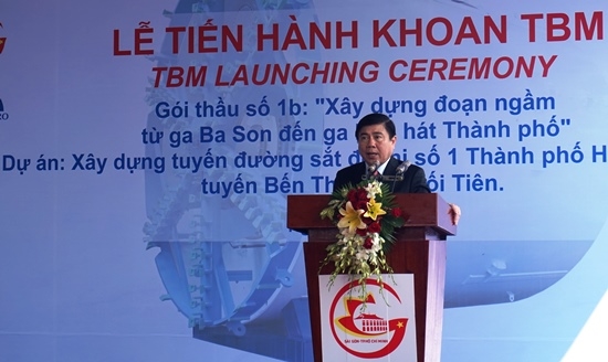 Kích hoạt máy khoan xuyên lòng đất nối ga Ba Son - Nhà hát thành phố Kich hoat may khoan xuyen long dat noi ga Ba Son - Nha hat thanh pho