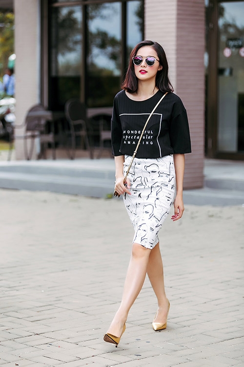 Mix áo thun thanh lịch vẫn thoải mái cho nàng công sở Mix ao thun thanh lich van thoai mai cho nang cong so