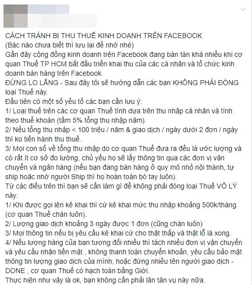 ‘Tiểu thương online’ bày nhau ‘chiêu’ né thuế kinh doanh qua mạng xã hội ‘Tieu thuong online’ bay nhau ‘chieu’ ne thue kinh doanh qua mang xa hoi