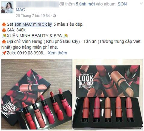 Sự thật về son M.A.C giá 135.000 đồng/ 5 cây tràn ngập chợ mạng Su that ve son M.A.C gia 135.000 dong/ 5 cay tran ngap cho mang