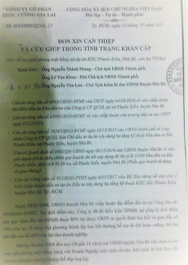 Huyện Nhà Bè, TP.HCM: Dự án thương mại của Quốc Cường Gia Lai 'treo' gần 10 năm, dân khốn đốn Huyen Nha Be, TP.HCM: Du an thuong mai cua Quoc Cuong Gia Lai 'treo' gan 10 nam, dan khon don