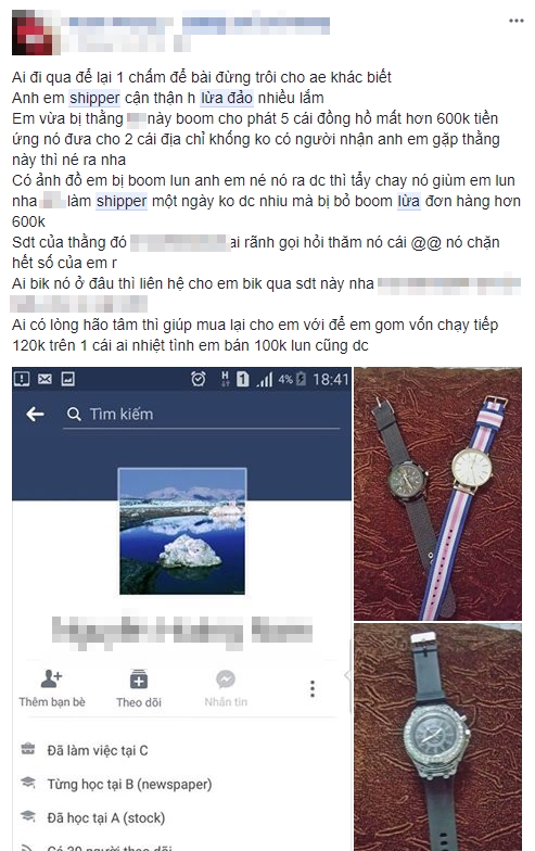 Shipper Sài Gòn khóc ròng vì liên tục bị 'ăn quả lừa' Shipper Sai Gon khoc rong vi lien tuc bi 'an qua lua'