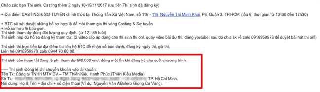 BTC cuộc thi ‘Bolero: giọng ca vàng 2017’ làm tiền thí sinh? BTC cuoc thi ‘Bolero: giong ca vang 2017’ lam tien thi sinh?