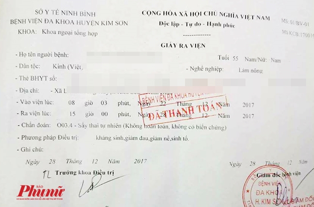 Bệnh nhân nam 55 tuổi ở Ninh Bình được chẩn đoán bị sảy thai tự nhiên Benh nhan nam 55 tuoi o Ninh Binh duoc chan doan bi say thai tu nhien