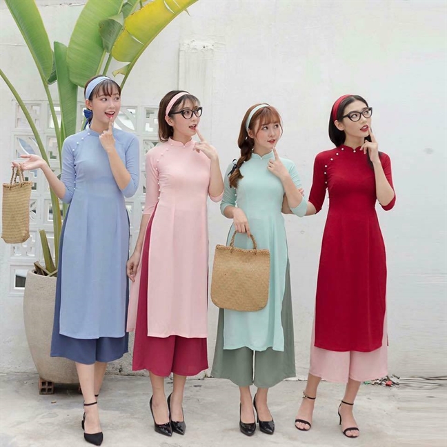 Sắm áo dài đón Tết Sam ao dai don Tet