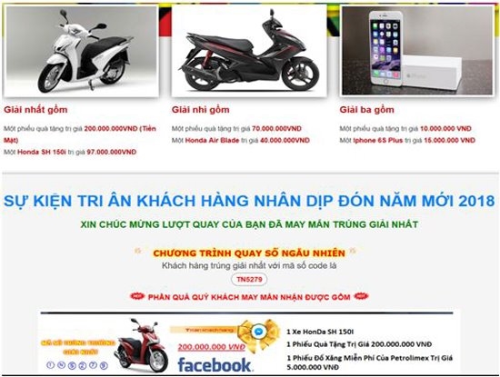 Cuối năm, người dùng cảnh giác chiêu lừa đảo qua chương trình khuyến mại, tri ân khách hàng Cuoi nam, nguoi dung canh giac chieu lua dao qua chuong trinh khuyen mai, tri an khach hang
