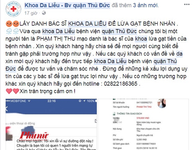 Cuối năm, giả danh bác sĩ Bệnh viện Thủ Đức bán hàng online Cuoi nam, gia danh bac si Benh vien Thu Duc ban hang online