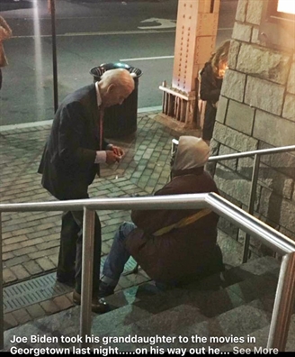 Ảnh cựu Phó Tổng thống Mỹ Biden nói chuyện với người vô gia cư gây 'bão mạng' Anh cuu Pho Tong thong My Biden noi chuyen voi nguoi vo gia cu gay 'bao mang'
