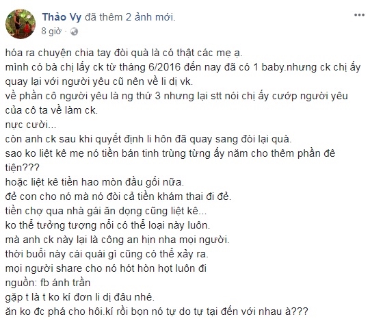 Quay lại với người cũ, chồng ly hôn vợ và đòi lại từng đồng mà ông đã chi ra Quay lai voi nguoi cu, chong ly hon vo va doi lai tung dong ma ong da chi ra