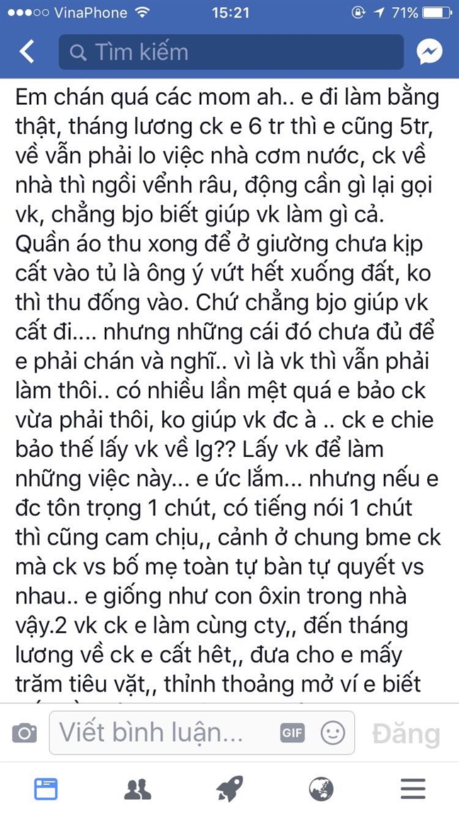 Chồng gia trưởng, lột sạch lương vợ, bài học cho chị em nhu nhược Chong gia truong, lot sach luong vo, bai hoc cho chi em nhu nhuoc