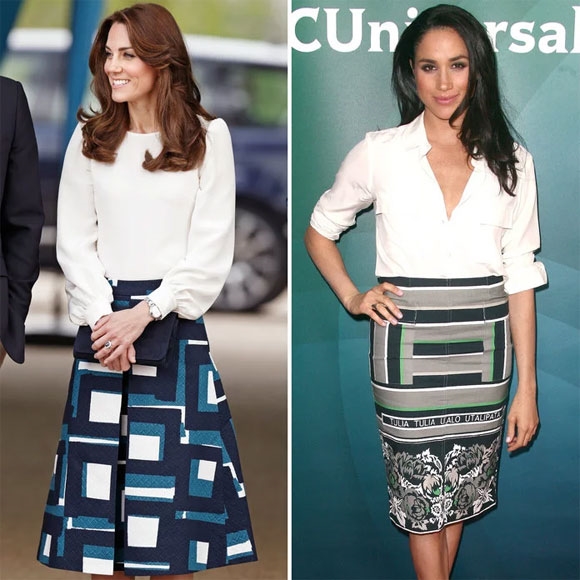 Gu thời trang đồng điệu kỳ lạ của Kate Middleton và Meghan Markle Gu thoi trang dong dieu ky la cua Kate Middleton va Meghan Markle
