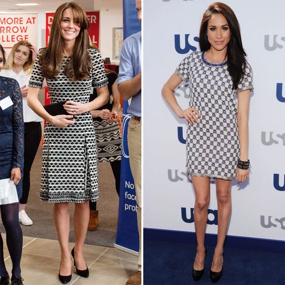 Gu thời trang đồng điệu kỳ lạ của Kate Middleton và Meghan Markle Gu thoi trang dong dieu ky la cua Kate Middleton va Meghan Markle