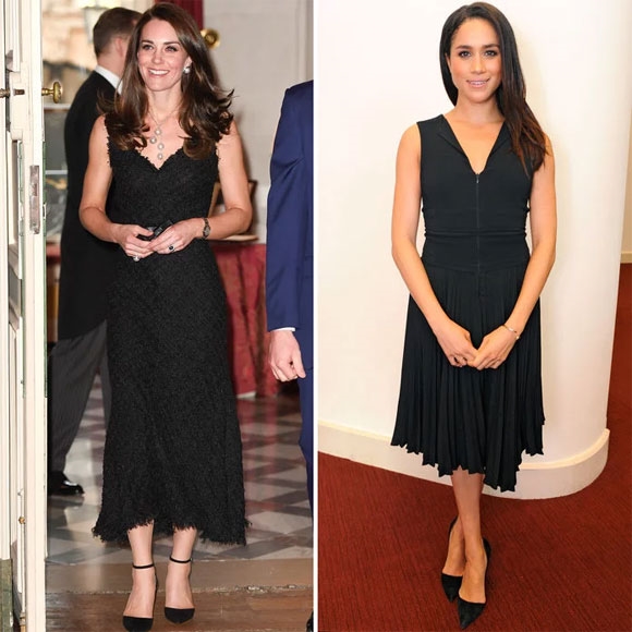 Gu thời trang đồng điệu kỳ lạ của Kate Middleton và Meghan Markle Gu thoi trang dong dieu ky la cua Kate Middleton va Meghan Markle