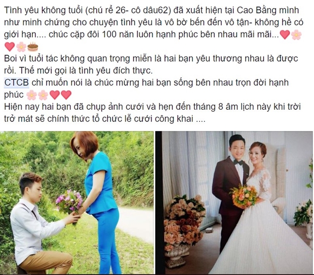 Chuyện tình của cô dâu 61 tuổi và chú rể 26 tuổi: Hãy tin rằng tình yêu bất chấp tuổi tác Chuyen tinh cua co dau 61 tuoi va chu re 26 tuoi: Hay tin rang tinh yeu bat chap tuoi tac