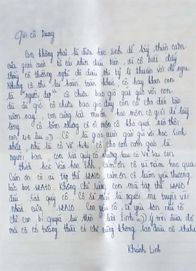 Dòng thư tay của học trò là doping dành cho cô thầy Dong thu tay cua hoc tro la doping danh cho co thay