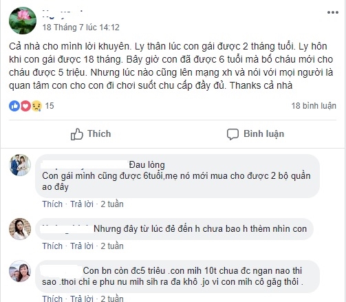 Cấp dưỡng nuôi con: Tiếng lòng xót xa của các mẹ đơn thân trong các hội kín Cap duong nuoi con: Tieng long xot xa cua cac me don than trong cac hoi kin