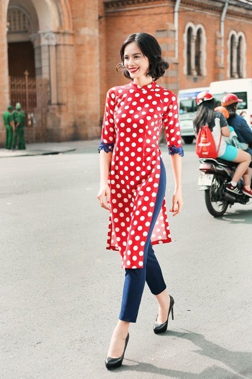 Bí quyết diện áo dài đón tết chuẩn theo dáng người Bi quyet dien ao dai don tet chuan theo dang nguoi