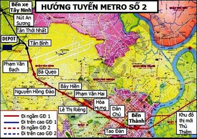 Ba phương án di dời hạ tầng để thi công tuyến tàu điện ngầm số 2 Ba phuong an di doi ha tang de thi cong tuyen tau dien ngam so 2