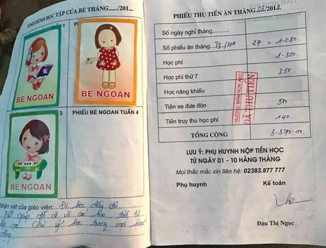 Trường thông báo ngừng dạy bé 5 tuổi vì 'nợ 14 tháng học phí' Truong thong bao ngung day be 5 tuoi vi 'no 14 thang hoc phi'