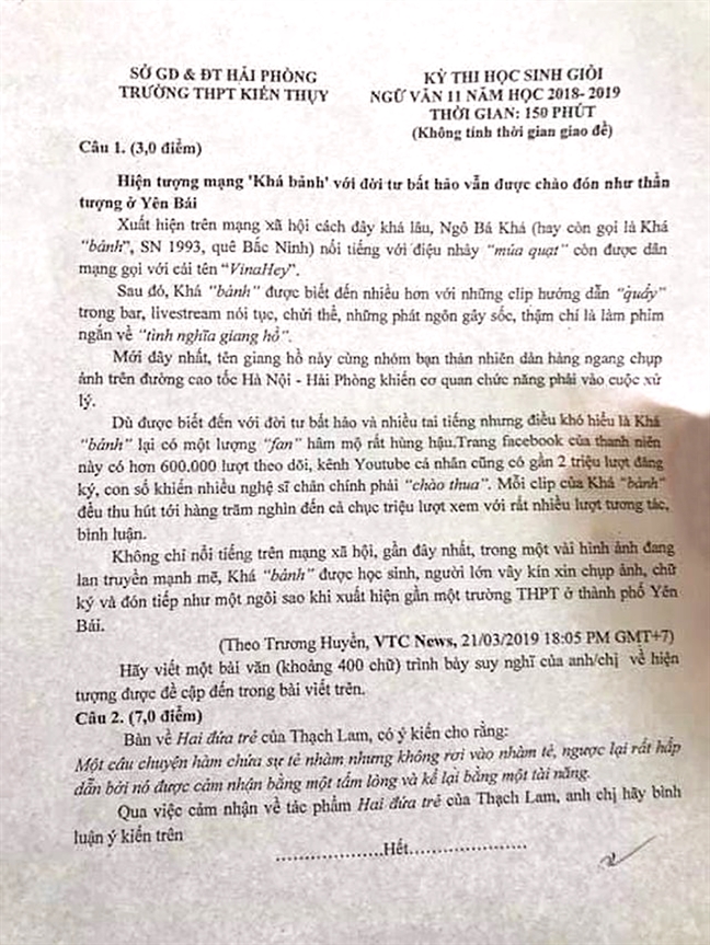 Khá 'bảnh' vào đề văn: Đổi mới giáo dục không phải làm cái khác người Kha 'banh' vao de van: Doi moi giao duc khong phai lam cai khac nguoi