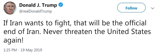 Iran đáp trả Mỹ sau lời đe dọa chiến tranh từ Tổng thống Trump Iran dap tra My sau loi de doa chien tranh tu Tong thong Trump