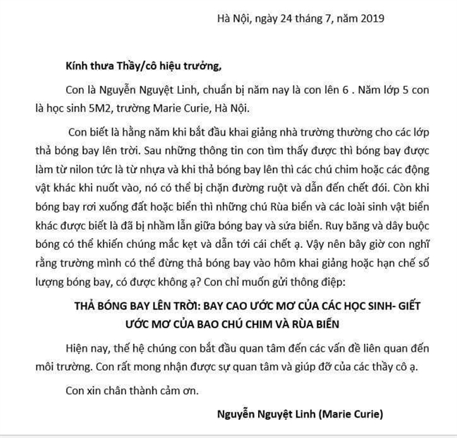 Ngừng thả bóng bay ngày khai giảng để bảo vệ rùa biển và chim đã lan tỏa đến TP.HCM Ngung tha bong bay ngay khai giang de bao ve rua bien va chim da lan toa den TP.HCM