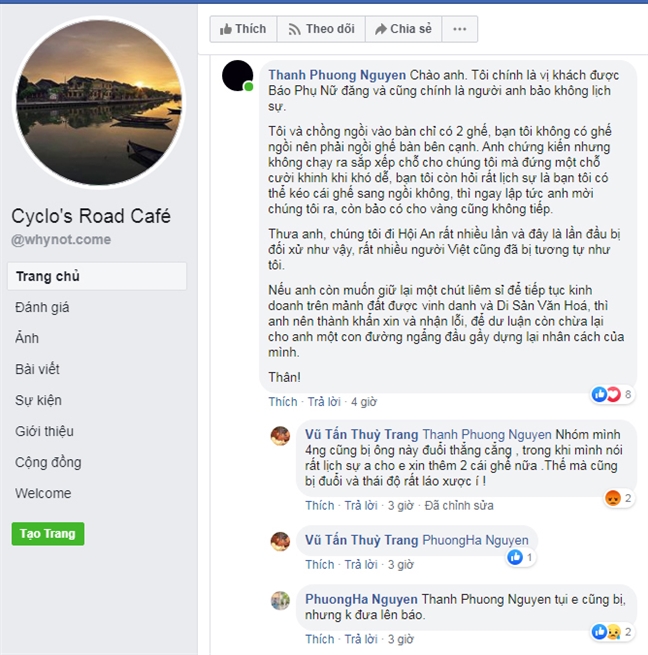 Cyclo’s Road Café không chỉ đuổi khách Việt, không chỉ một lần, không phải mới đây Cyclo’s Road Cafe khong chi duoi khach Viet, khong chi mot lan, khong phai moi day