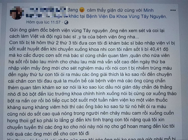 Người mẹ gửi ‘tâm thư’ cho giám đốc bệnh viện chấn chỉnh lại y bác sĩ là do hiểu lầm? Nguoi me gui ‘tam thu’ cho giam doc benh vien chan chinh lai y bac si la do hieu lam?