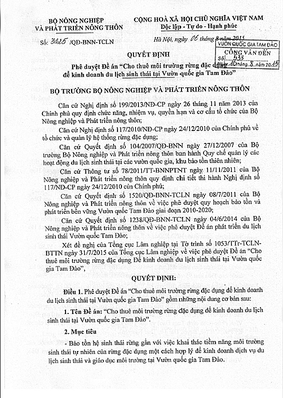 Dự án Tam Đảo II: Con voi chui qua hàng loạt lỗ kim Du an Tam Dao II: Con voi chui qua hang loat lo kim