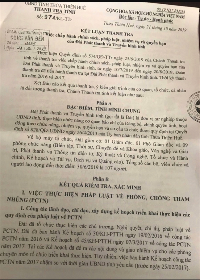 Hàng loạt sai phạm liên quan đến Giám đốc Đài Phát thanh truyền hình Thừa Thiên Huế Hang loat sai pham lien quan den Giam doc Dai Phat thanh truyen hinh Thua Thien Hue