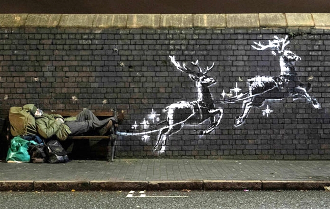 Thông điệp Giáng sinh cho người vô gia cư của Banksy lại gây sốt Thong diep Giang sinh cho nguoi vo gia cu cua Banksy lai gay sot
