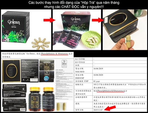 Trà giảm cân đổi vỏ khi bị phát hiện chứa chất cấm Tra giam can doi vo khi bi phat hien chua chat cam